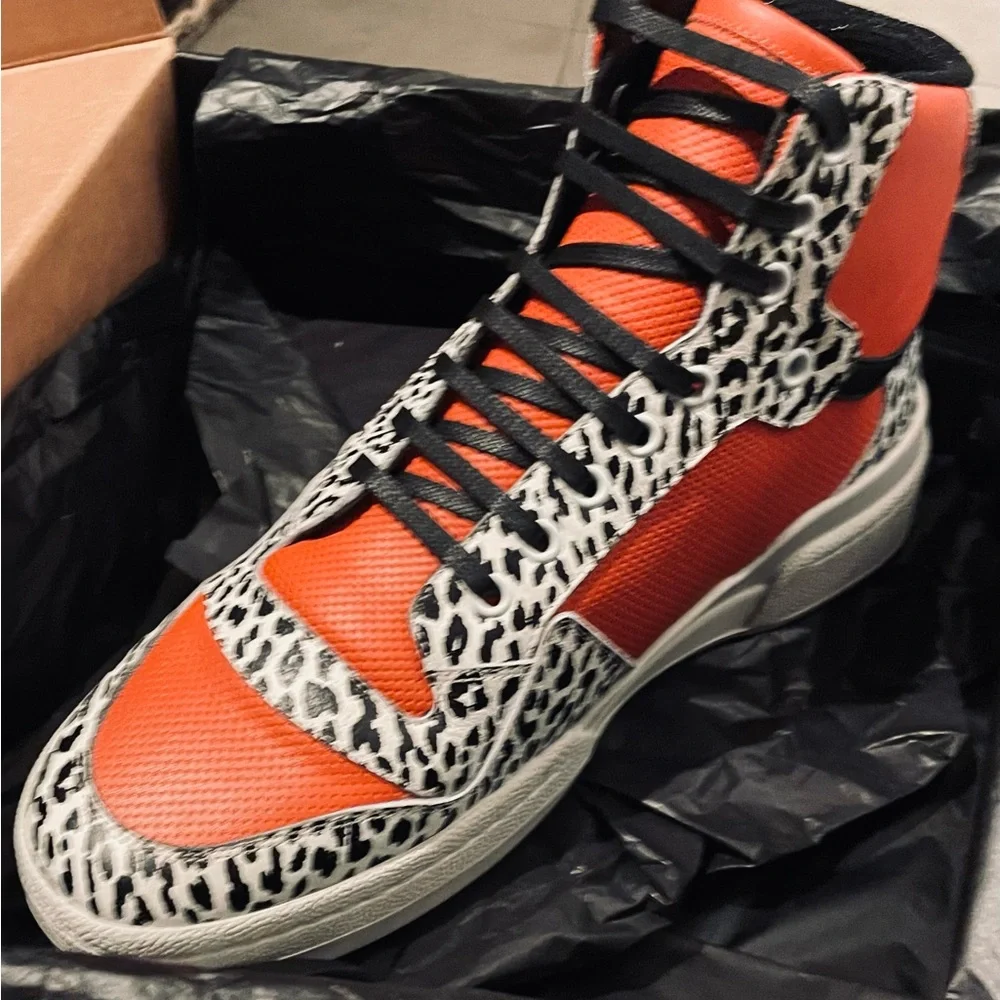 Saint Laurent - Hightop Sneakers - Size 7 US Mens - Leopard Print - Size 40 IT - Picture 4 of 10